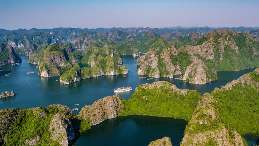 Lan Ha Bay, located south of Ha Long Bay, Vietnam.