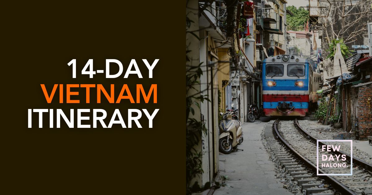 The Ultimate 14-Day Vietnam Itinerary — a map-style journey from Hanoi in the north to the Mekong Delta in the south