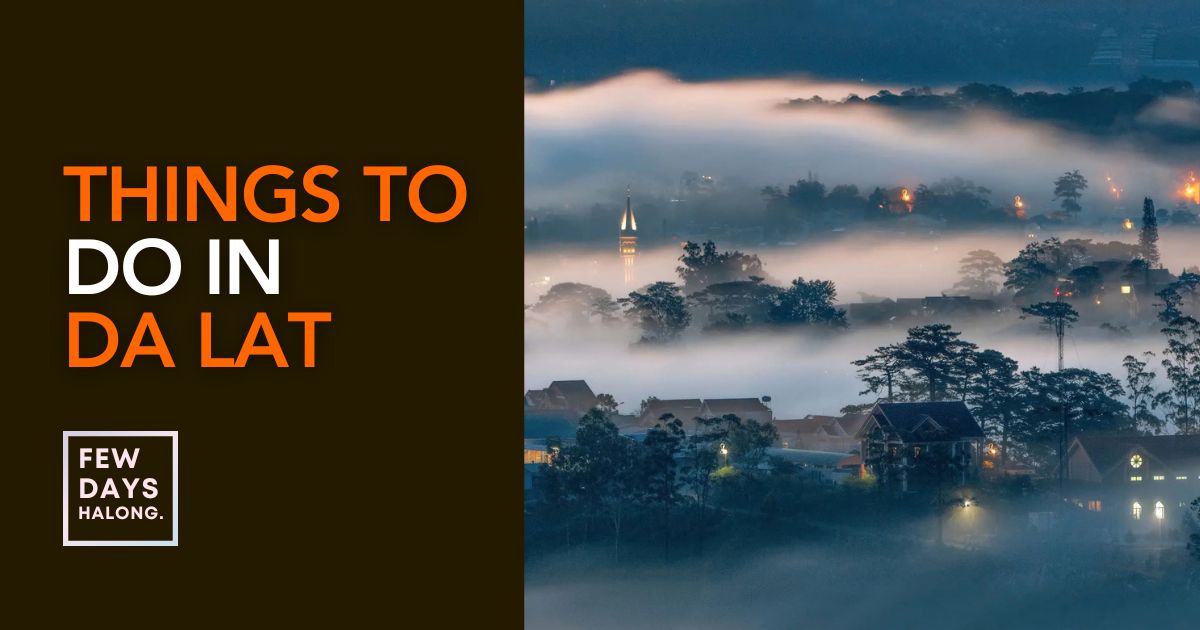 Pine forest, flower beds and a calm lake in the cool highland town of Da Lat