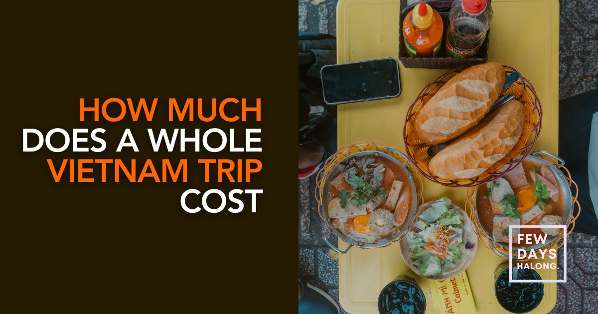 How much does a trip to Vietnam cost — a market scene with Vietnamese dong notes and travel planning