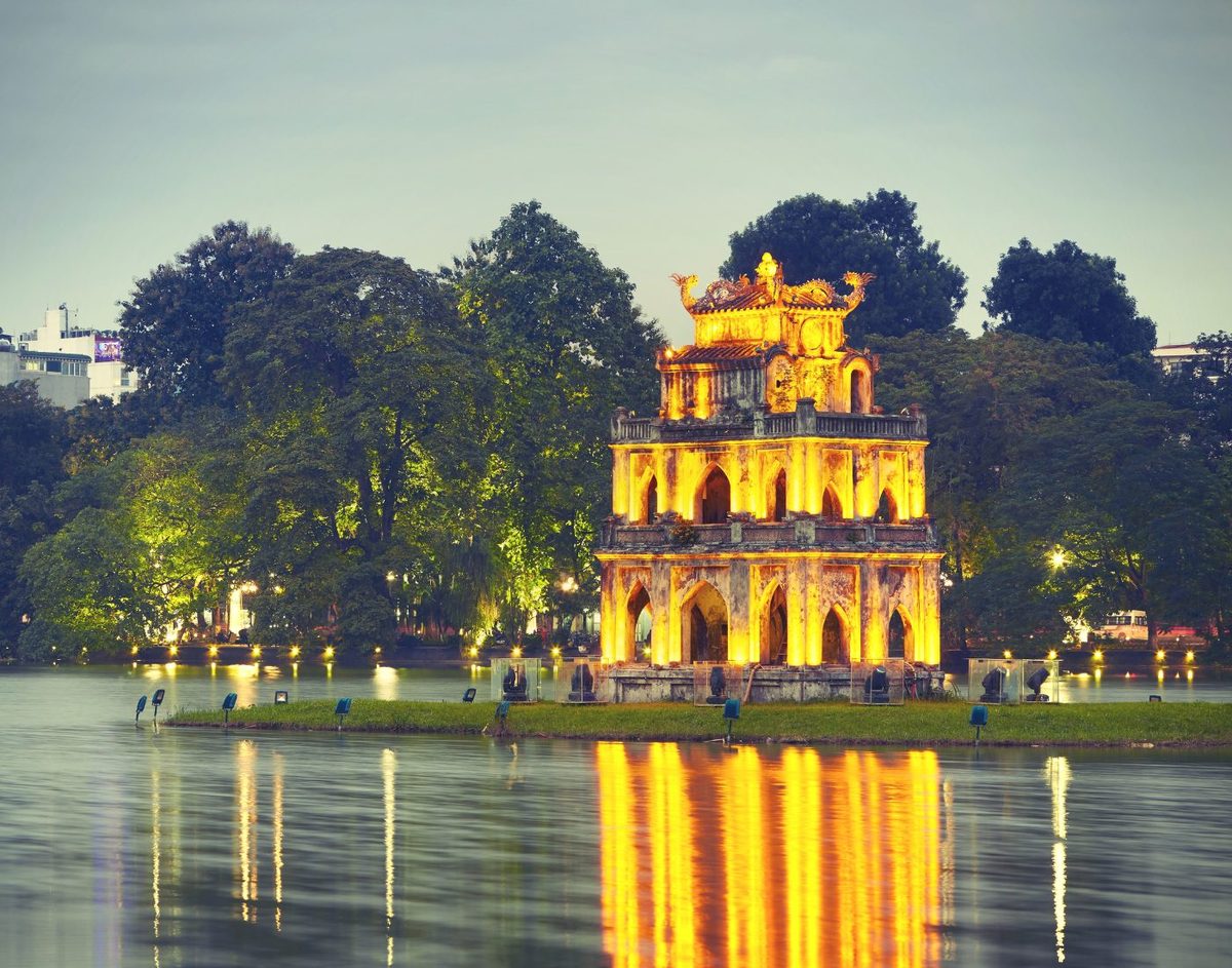 Turtle Tower on Hoan Kiem Lake, Hanoi