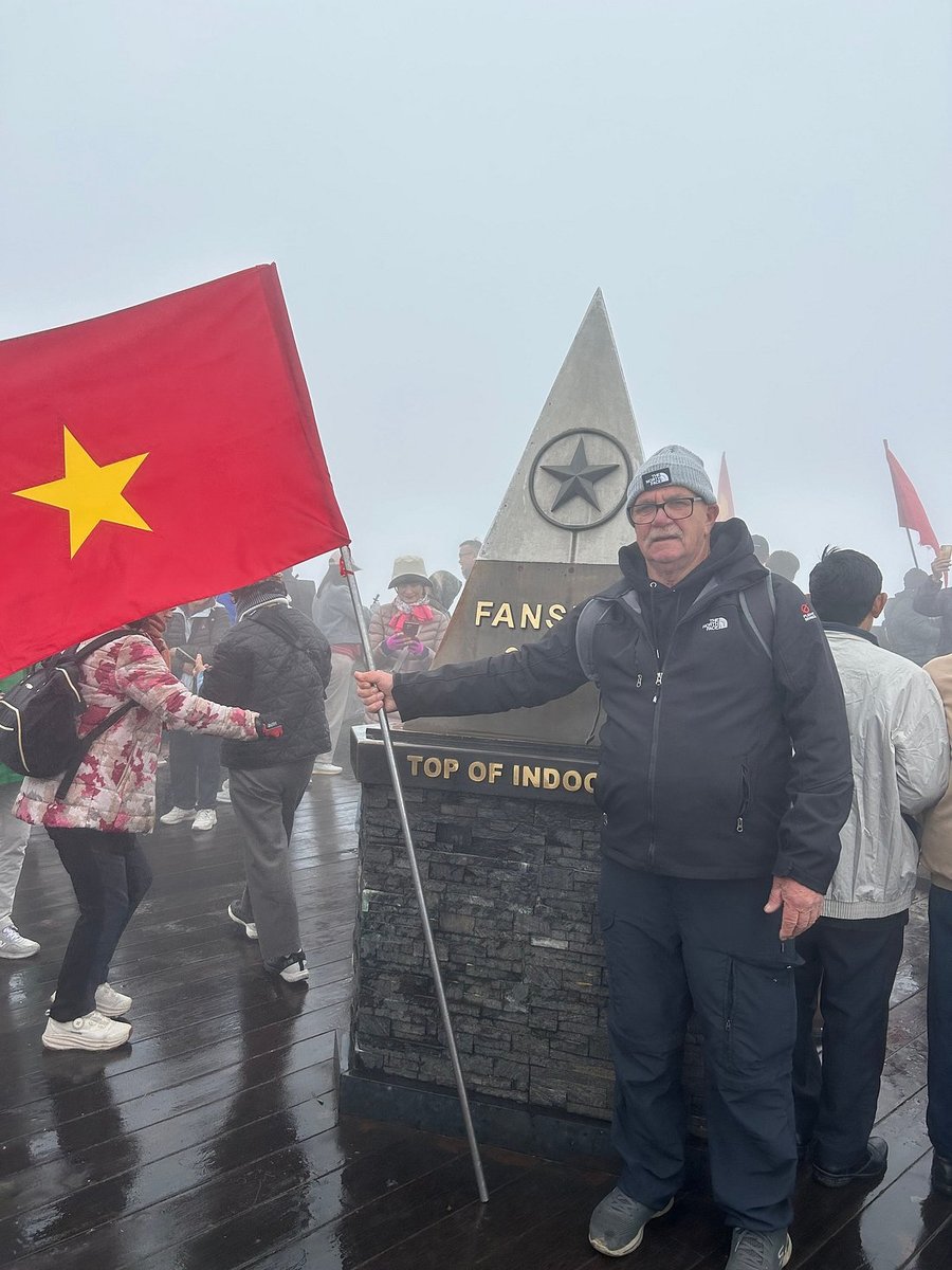 Gerard at the Top of Indochina marker on the Fansipan summit Gerard at the Top of Indochina marker on the Fansipan summit