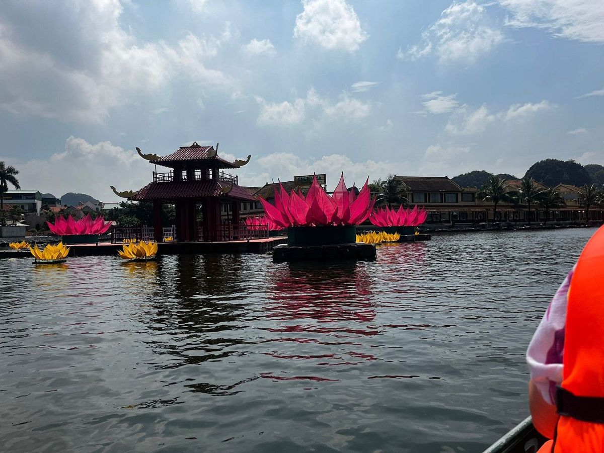 Floating lotus temple on a Ninh Binh boat ride Floating lotus temple on a Ninh Binh boat ride