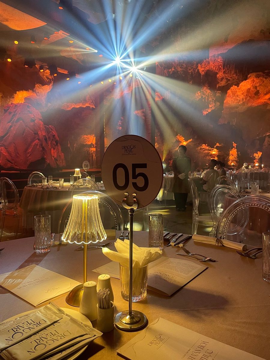 Dragon Pearl table setting inside the cave Dragon Pearl table setting inside the cave